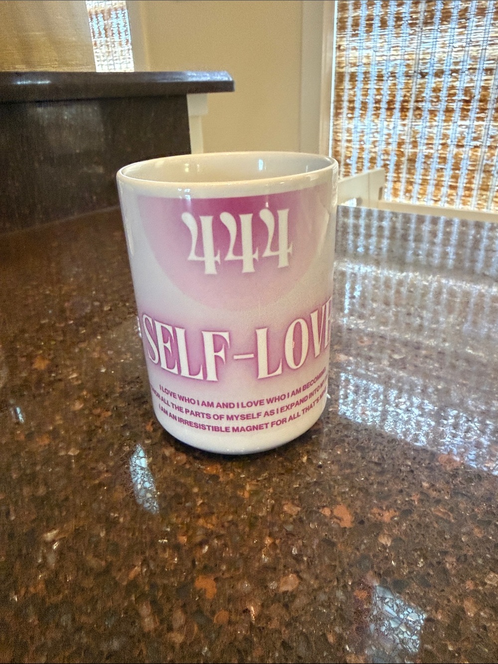 Self-Love 444 Pink Gradient Ceramic Mug